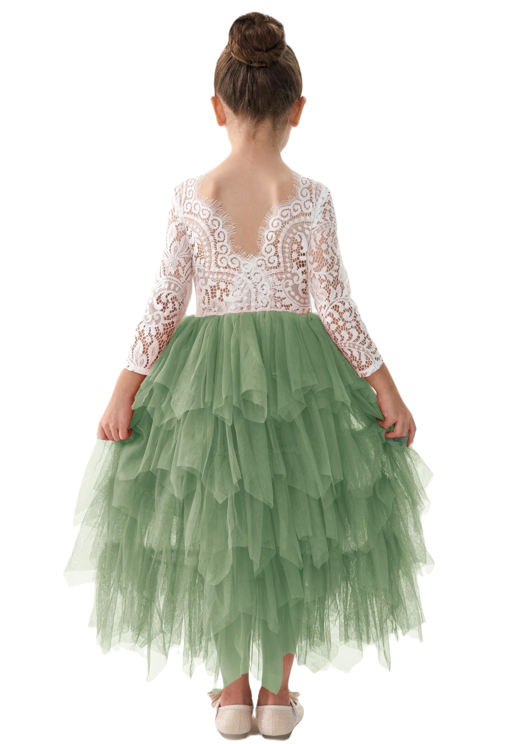 2t lace dress Olivia Toddler Lace Dress with Ruffle Sleeves