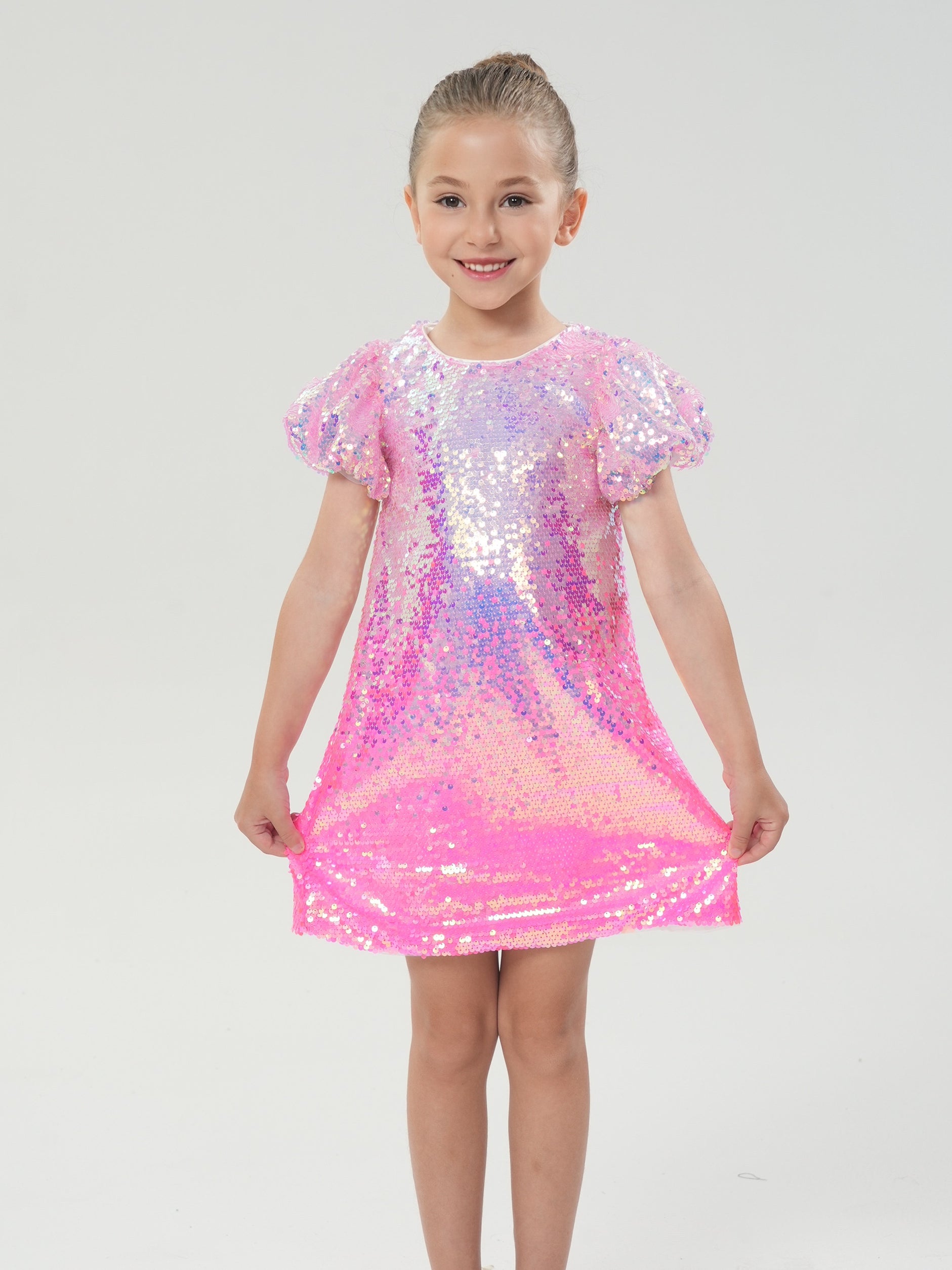 bubble gum shimmer sequin dress Bombaytesthouse Pink Sequin Dress Kids Lola The Boys Bubble Gum Shimmer Sequin Dress 8Y