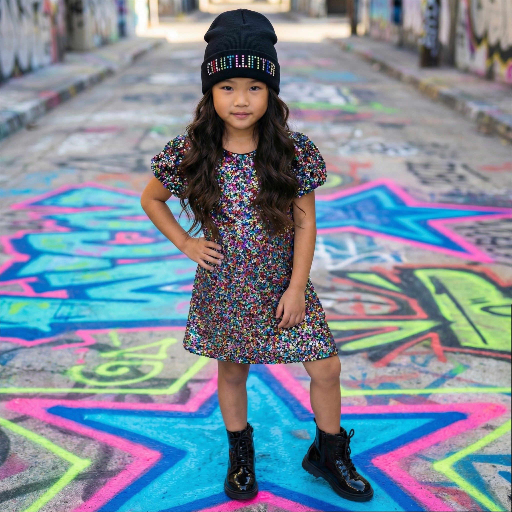 2Bunnies Girls' 3T-12Y Colorful Stardust Sequin Puff Sleeve Party Dress Colorful Stardust 9-10 Years 2Bunnies Girls' 3T-12Y Colorful Stardust Sequin Puff Sleeve Party Dress Colorful Stardust 9-10 Years