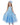 2Bunnies Girls’ 5yr-8yr Blue Sparkle Star Glitter Tulle Maxi Dress