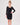 teen wear a black glimmer Sparkly Mesh Long Sleeve Ruched Bodycon Dress