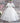 2Bunnies Flower Girl Dress 2 Piece Set Scallop Lace Long Sleeve Straight Tutu Maxi (White) - 2BUNNIES