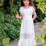 Ruffle Lace Off Shoulder Girl Dress in White - 2BUNNIES