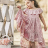 2Bunnies Flower Girl Dress Paisley All Lace Off Shoulder Maxi (Dusty Pink) - 2BUNNIES