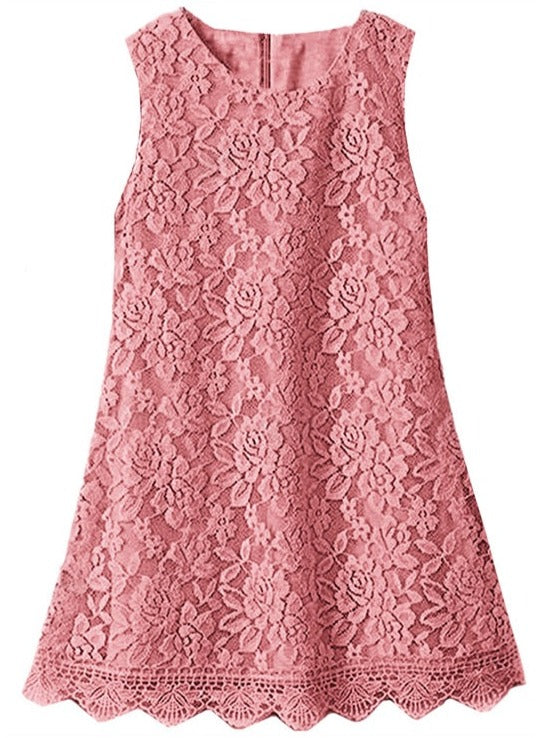 Boho Lace Girl Dress in Dusty Pink - 2BUNNIES