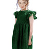 Sunflower Lace Pom Pom Trim Girl Dress in Green - 2BUNNIES