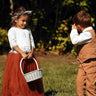 Scallop Lace 2 Piece Girl Dress Set in Burnt Orange - 2BUNNIES