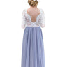 Rose Lace Straight Tulle Girl Dress in Bluish Gray - 2BUNNIES