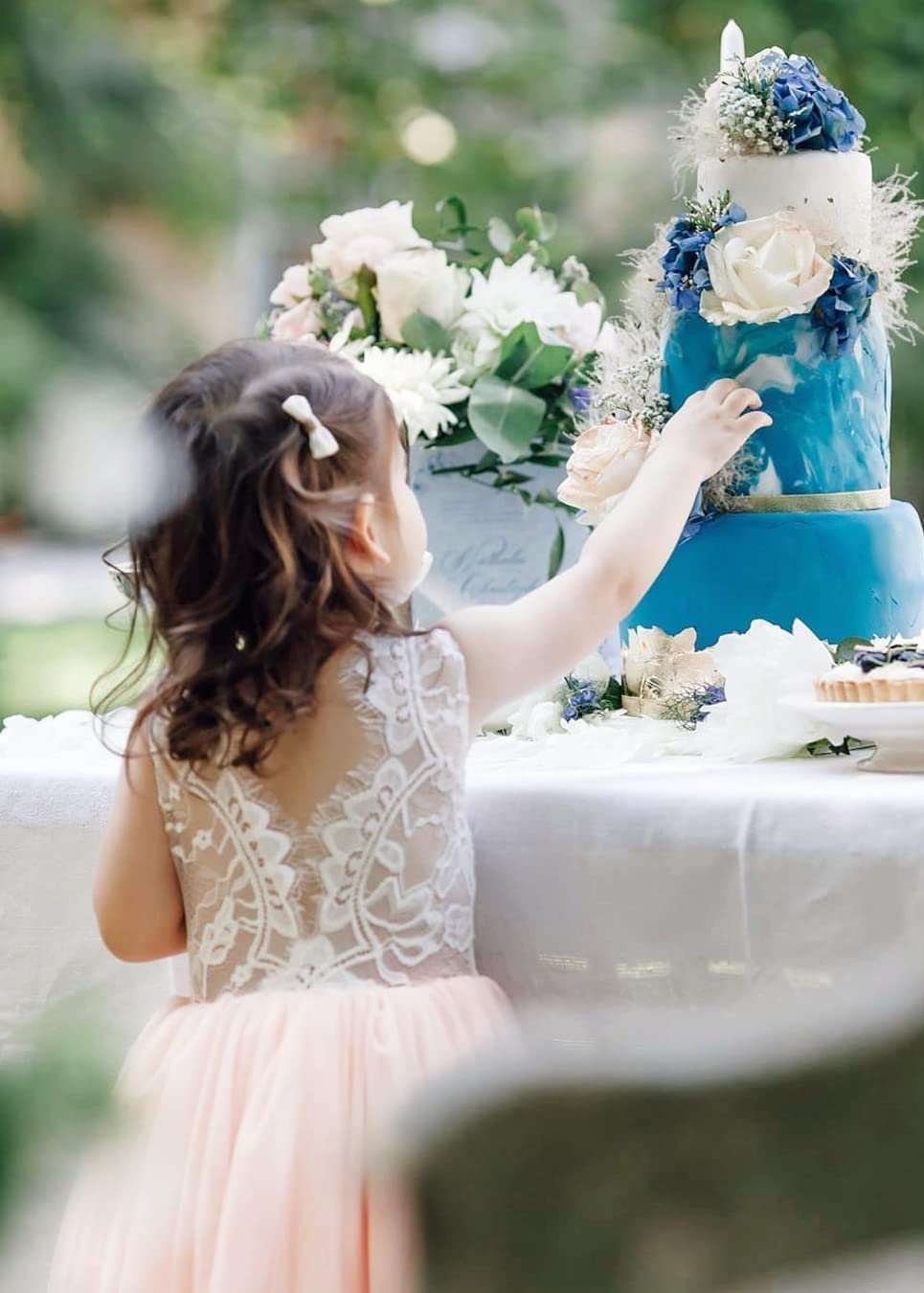 Rose Lace Flower Girl Dress in Pink
