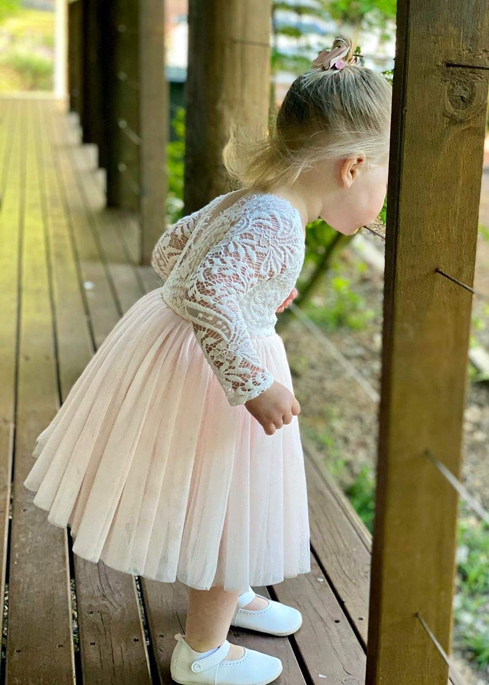 2 Bunnies Rose All-Lace Flower Girl Dress