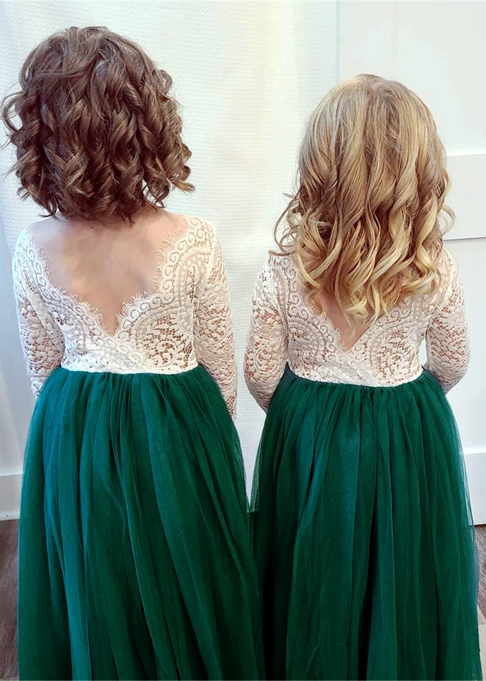 Peony Lace Flower Girl Dress in Green Sleeve Maxi 4T Peony Lace Flower Girl Dress in Green Sleeve Maxi 4T