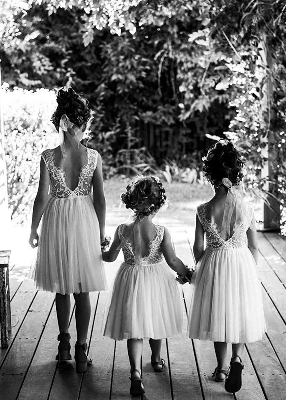 2 Bunnies Rose All-Lace Flower Girl Dress