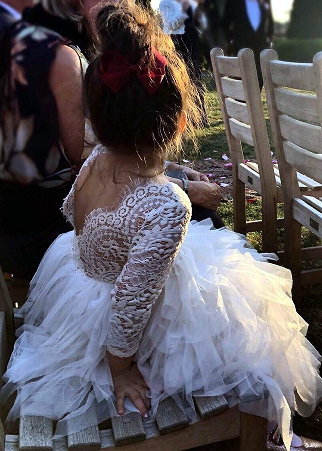 White long sleeve deals flower girl dresses