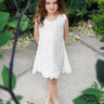 2Bunnies Boho Lace Flower Girl Dress Sleeveless (White) - 2BUNNIES